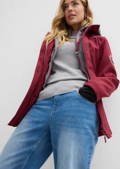 Veste longue en softshell déperlant, style 2 en 1