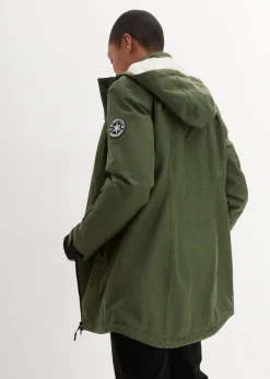 Veste longue outdoor imperméable, doublée sherpa