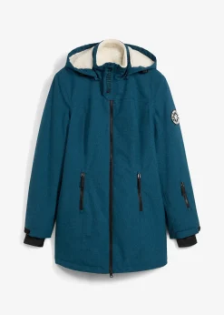 Veste longue outdoor imperméable, doublée sherpa