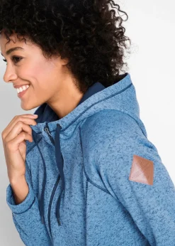 Veste longue polaire à capuche