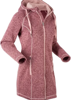 Veste longue polaire à capuche