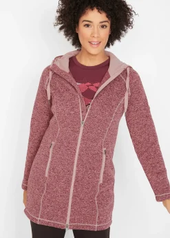 Veste longue polaire à capuche