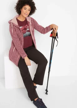 Veste longue polaire à capuche