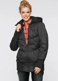 Veste matelassée à finitions élastiquées et capuche