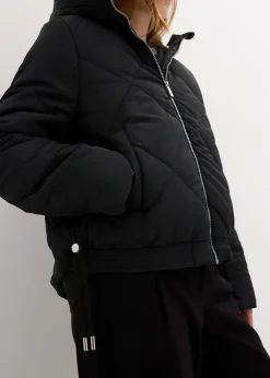 Veste matelassée courte avec doublure contrastante