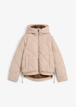 Veste matelassée courte avec doublure contrastante