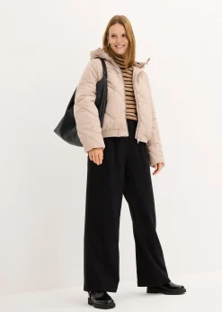 Veste matelassée courte avec doublure contrastante