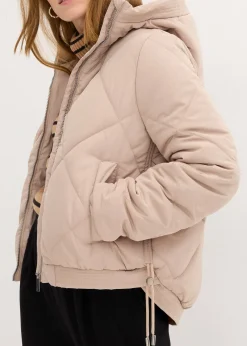 Veste matelassée courte avec doublure contrastante