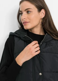 Veste matelassée sans manches avec capuche