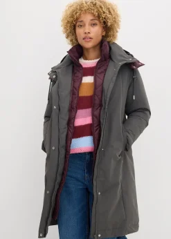 Veste outdoor déperlante, effet superposé