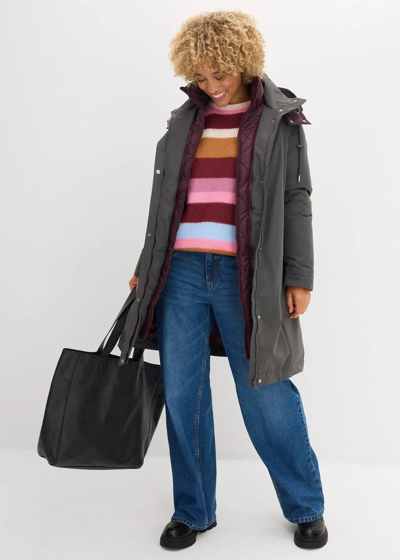 Veste outdoor déperlante, effet superposé