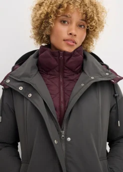 Veste outdoor déperlante, effet superposé