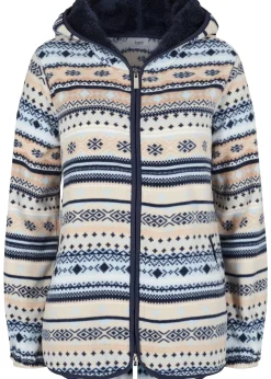 Veste polaire à capuche avec motif norvégien