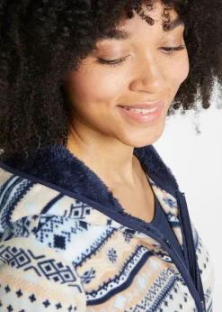 Veste polaire à capuche avec motif norvégien