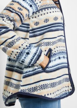 Veste polaire à capuche avec motif norvégien