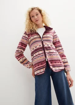 Veste polaire à capuche avec motif norvégien