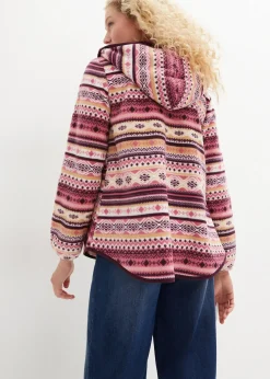 Veste polaire à capuche avec motif norvégien