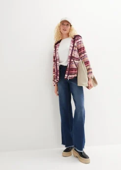 Veste polaire à capuche avec motif norvégien