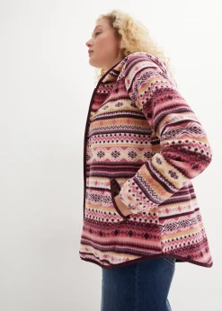 Veste polaire à capuche avec motif norvégien