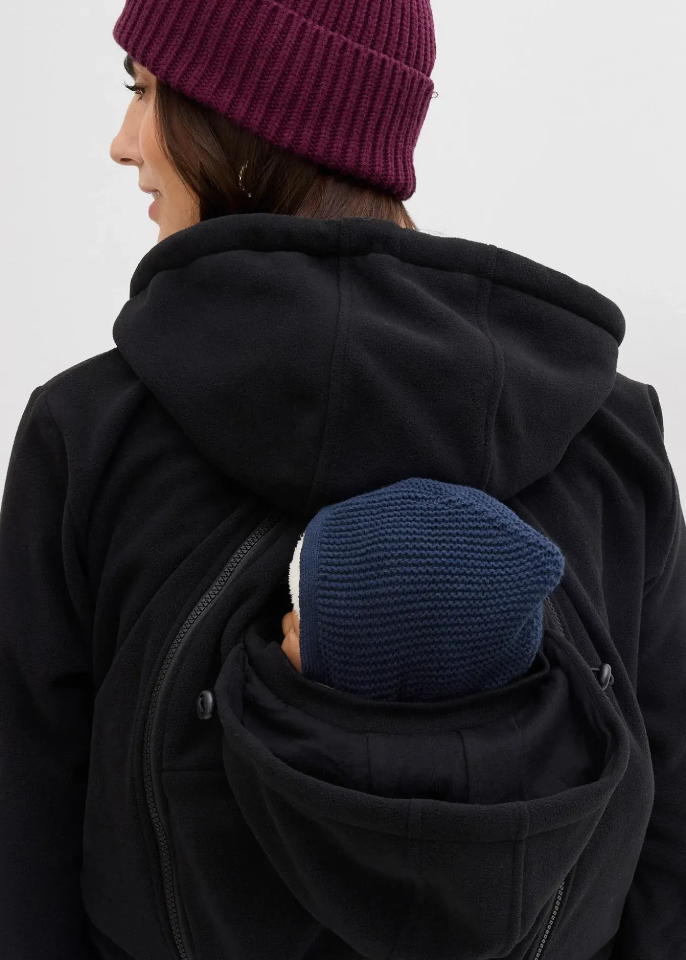 Veste polaire de grossesse et de portage devant et derrière