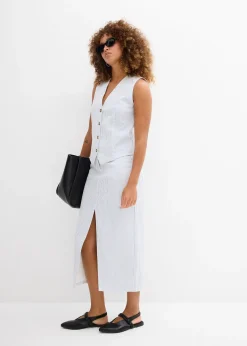 Veste sans manches en denim rayé