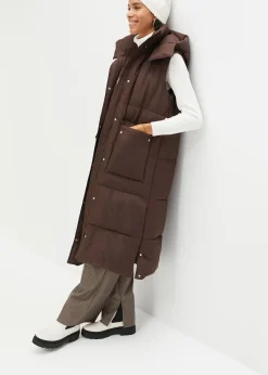 Veste sans manches matelassée en polyester recyclé avec capuche amovible