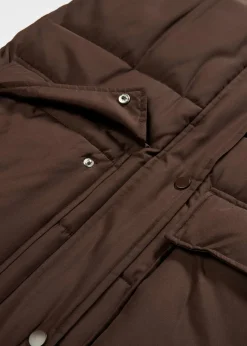 Veste sans manches matelassée en polyester recyclé avec capuche amovible