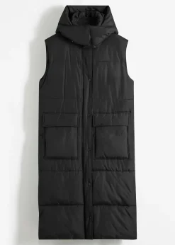 Veste sans manches matelassée en polyester recyclé avec capuche amovible