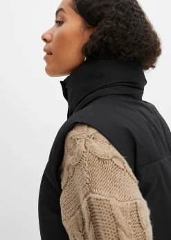 Veste sans manches matelassée en polyester recyclé avec capuche amovible