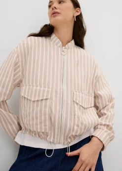 Veste style bomber, aspect lin