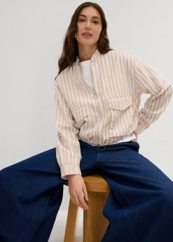 Veste style bomber, aspect lin