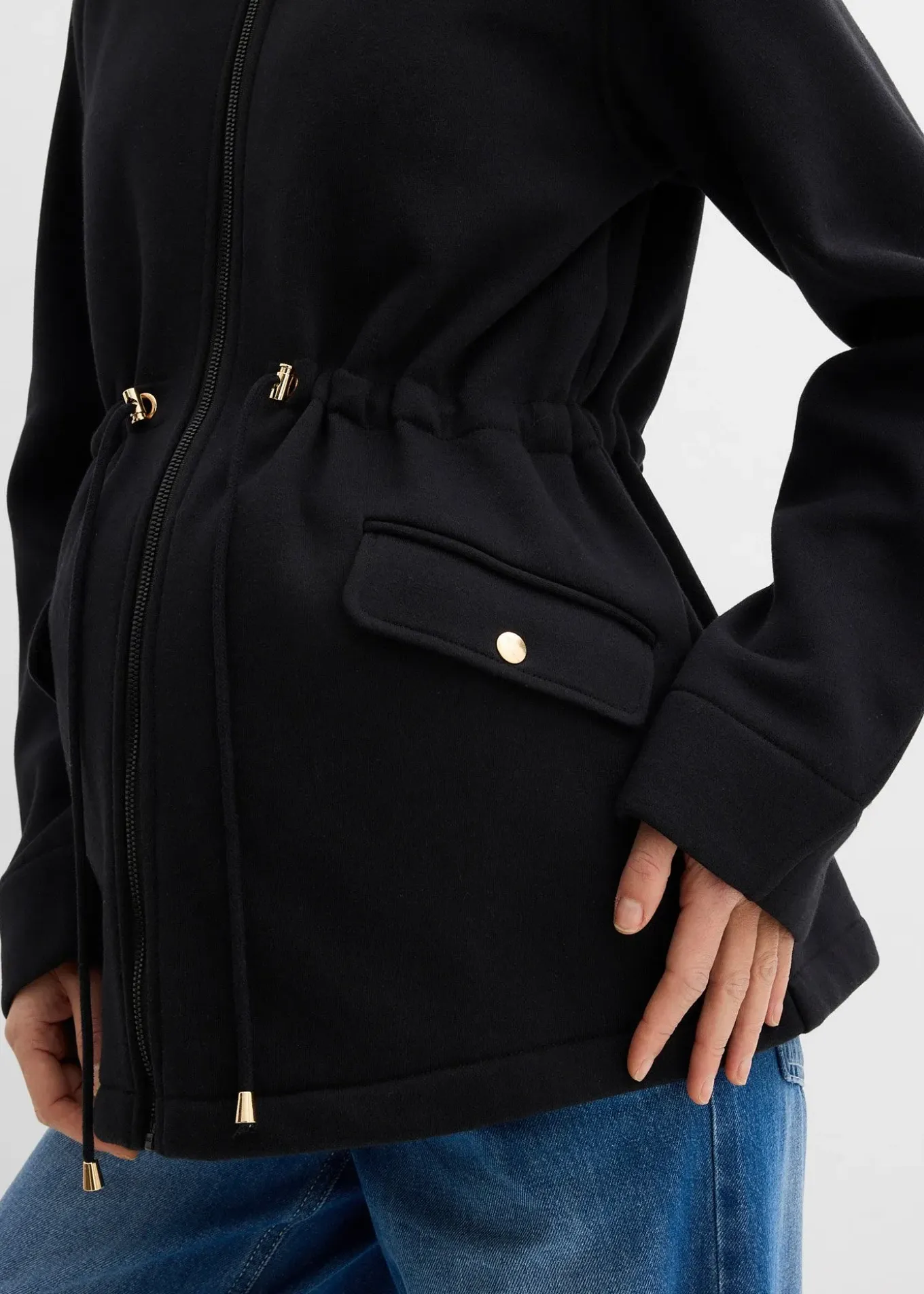 Veste zippée 2en1 pour la grossesse avec empiècement de portage