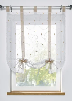 Vitrage à nouer brodé