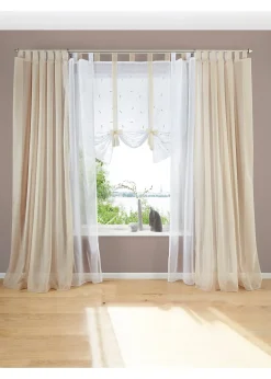 Vitrage à nouer brodé