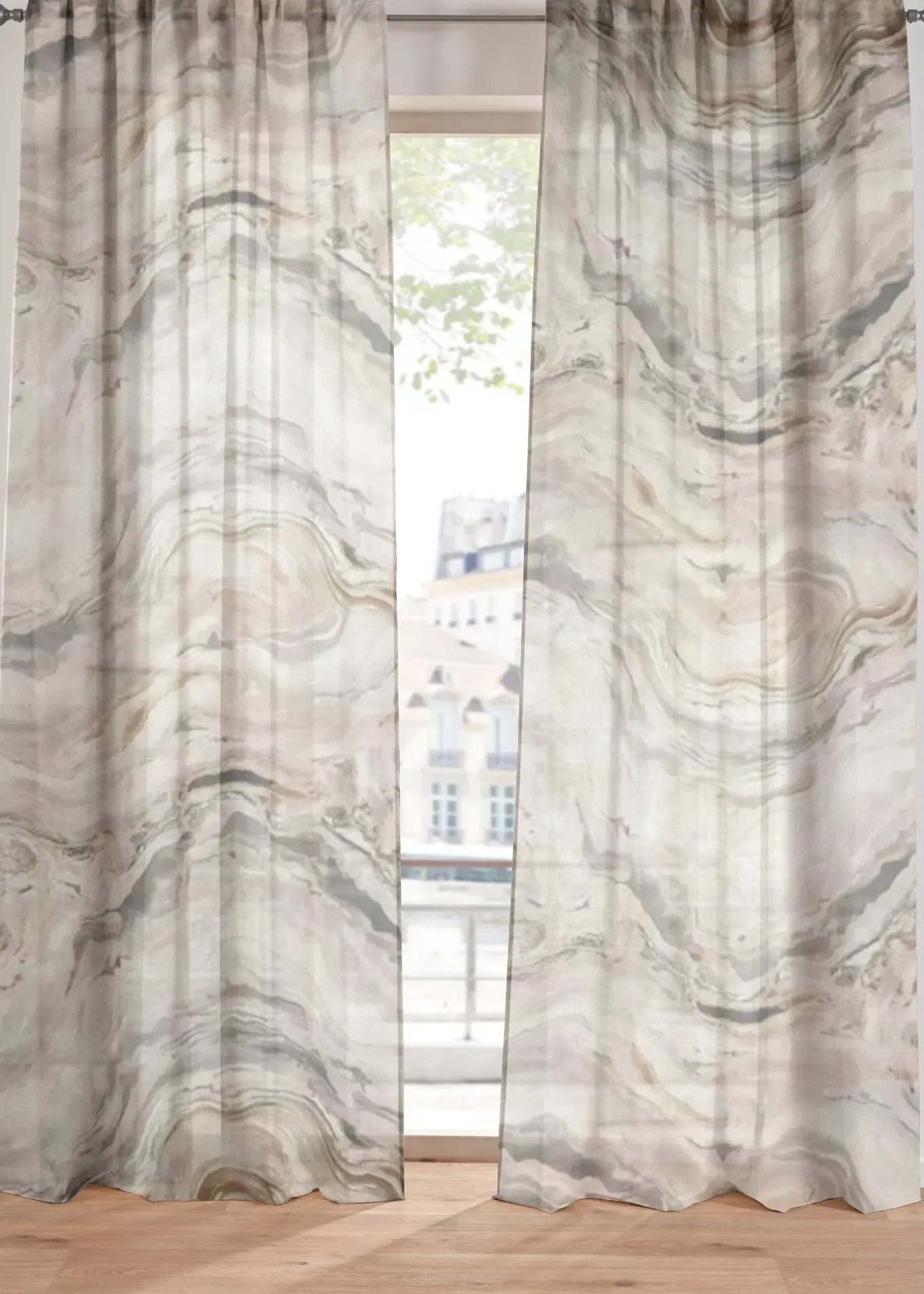 Voilage à imprimé (1 pce)