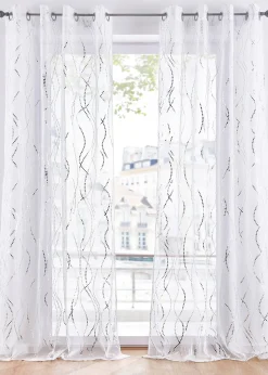 Voilage à imprimé brillant (1 pce)