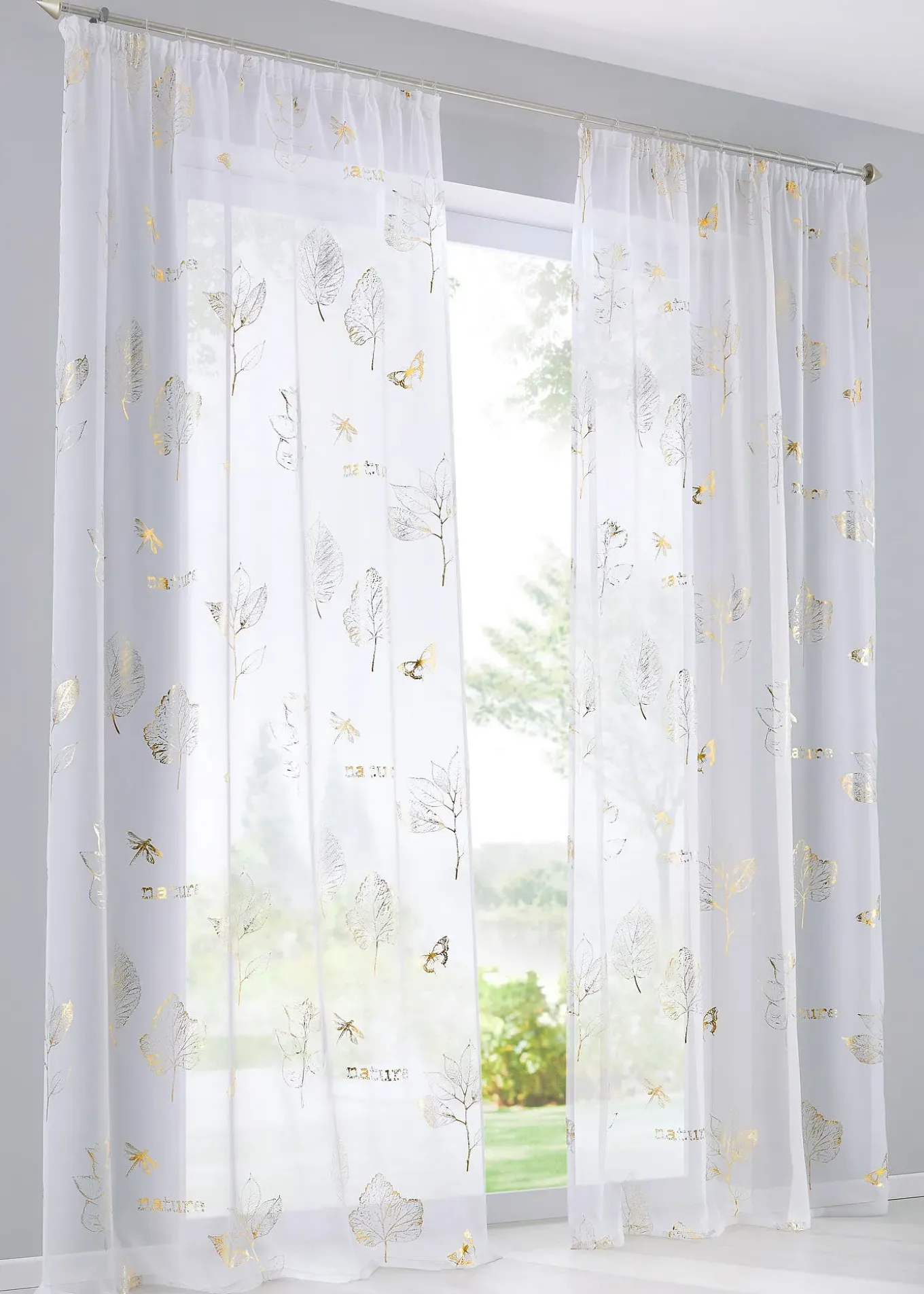 Voilage à imprimé brillant (1 pce)