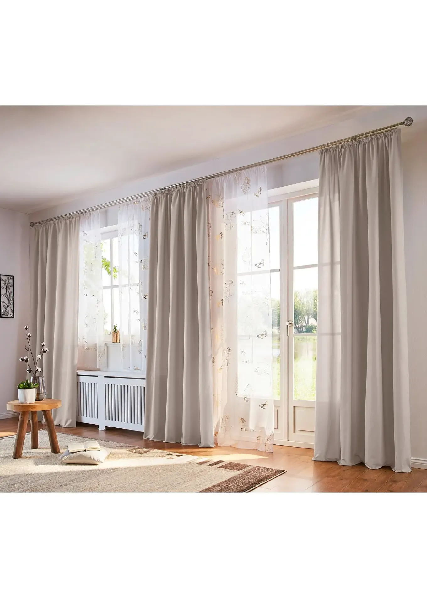 Voilage à imprimé brillant (1 pce)