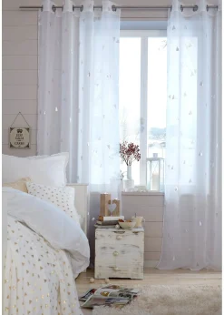 Voilage à imprimé brillant (1 pce)