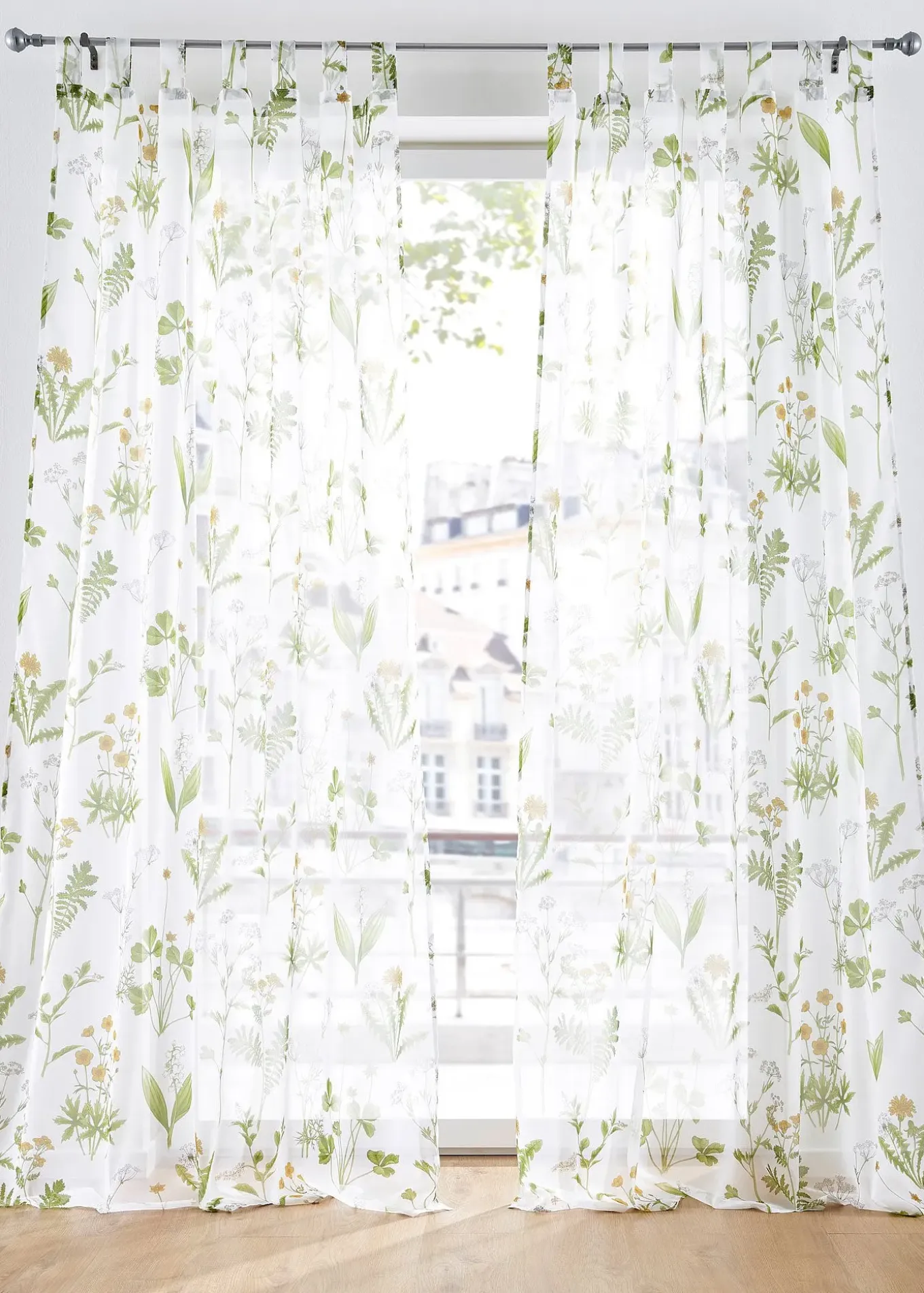 Voilage à imprimé floral (1 pce)