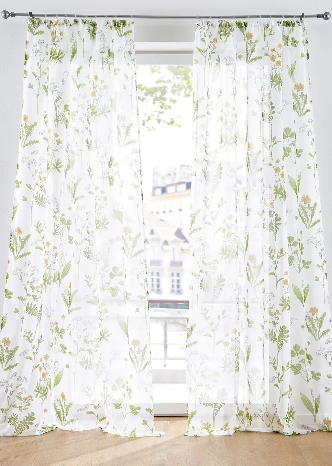 Voilage à imprimé floral (1 pce)