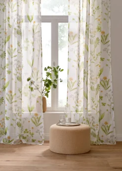 Voilage à imprimé floral (1 pce)