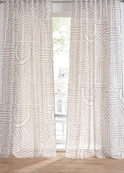 Voilage à imprimé graphique (1 pce)