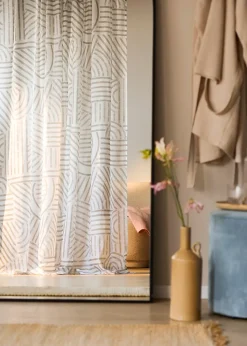 Voilage à imprimé graphique (1 pce)