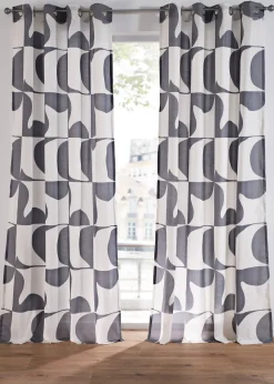 Voilage à imprimé graphique (1 pce)