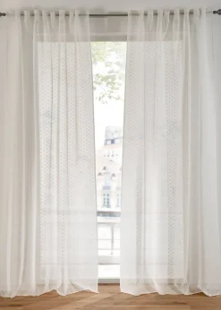 Voilage à pois jacquard (1 pce)