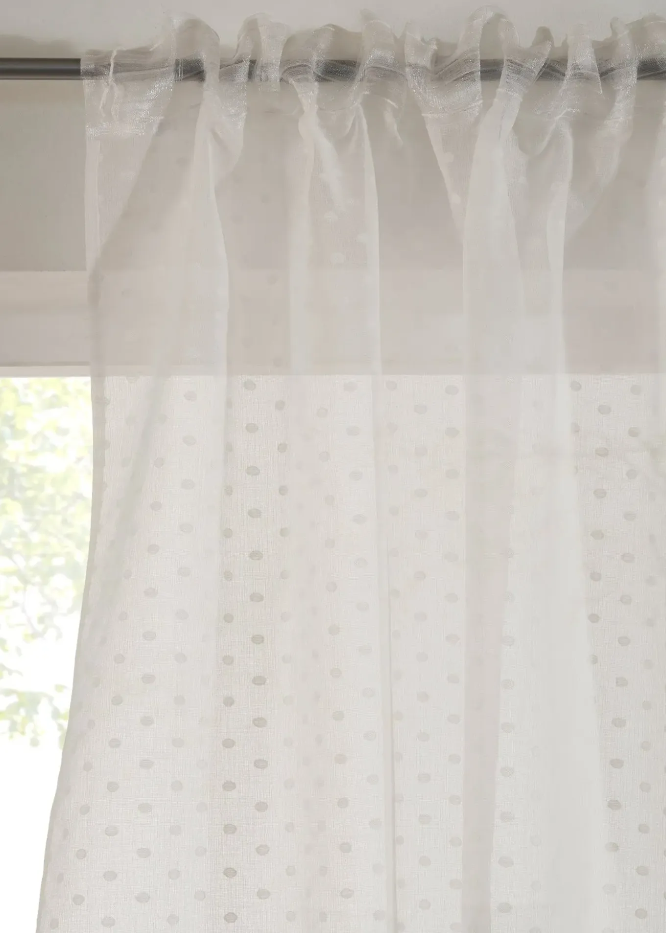 Voilage à pois jacquard (1 pce)