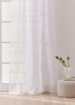 Voilage à rayures en 3D (1 pce)