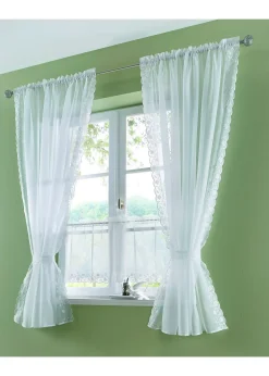 Voilage brodé avec embrasse (1 pce)