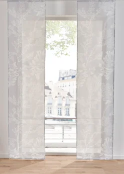 Voilage coulissant à imprimé floral (1 pce)